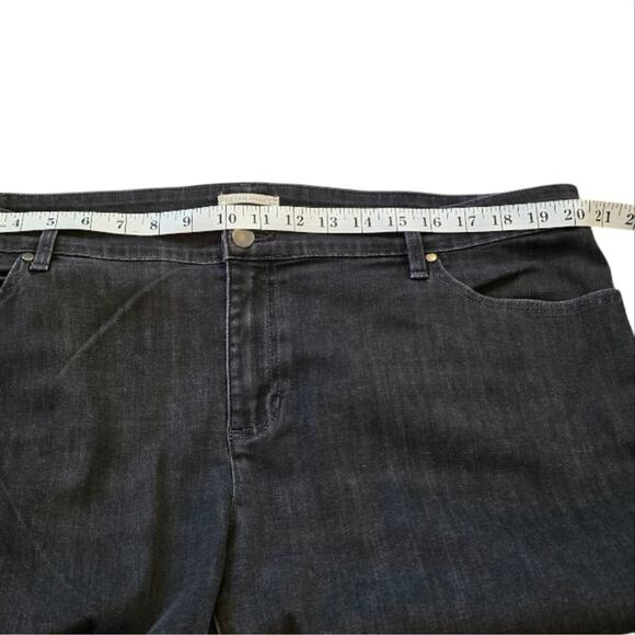 Eileen Fisher Dark Grey Black High Rise Wide Leg Denim Jeans Plus Size 16 - Picture 4 of 9